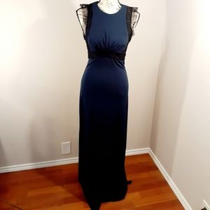 NWOT Navy Stretchy BCBG Floor Length Formal Dress